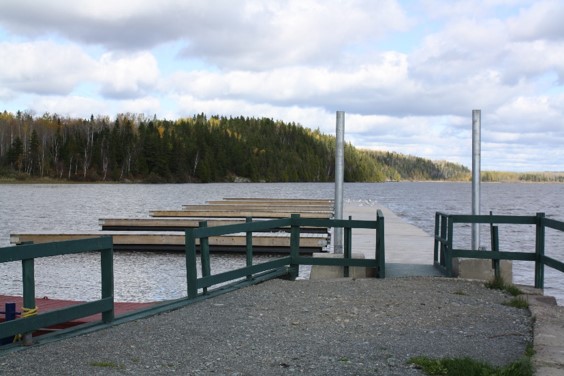 Boat slips at our marina on Larder Lake 