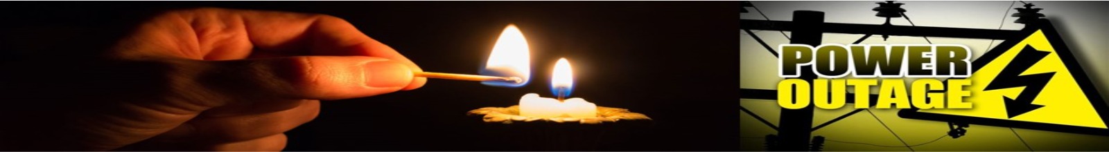 Hand hold a lit match to light a candle with the Hydro One power outage image