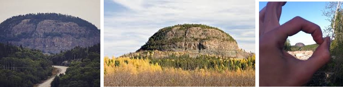 Three different pictures showing Mount Cheminis